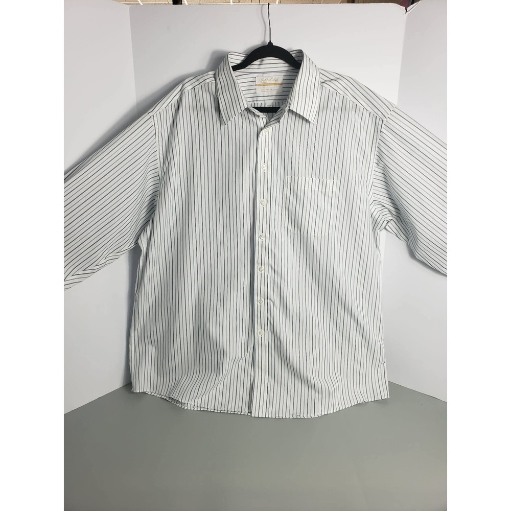 Roundtree‎ & Yorke Gold Label Mens 17.5 33 Striped Non-Iron Cotton Dress Shirt